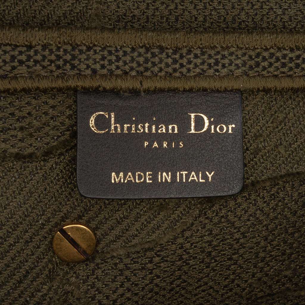 Dior Camouflage Canvas Embroidered Saddle Bag - Side view