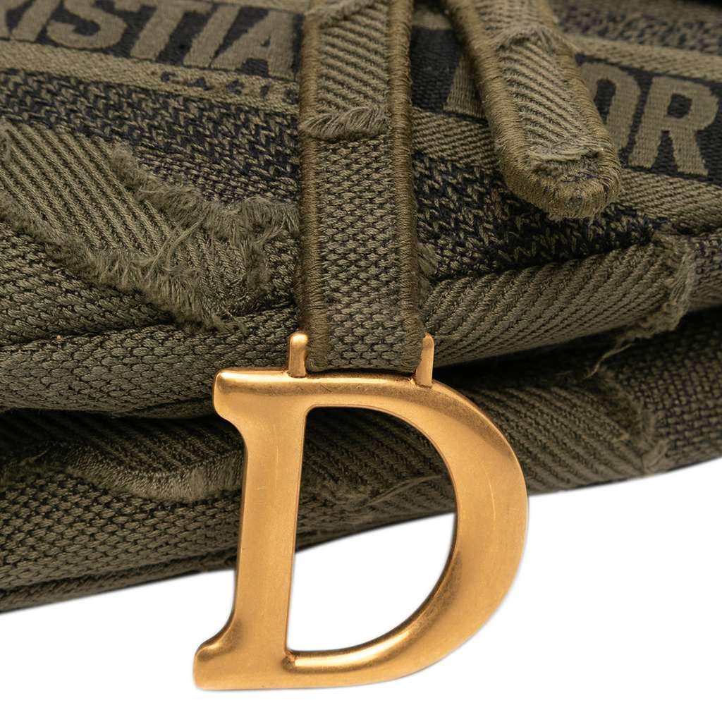 Dior Camouflage Canvas Embroidered Saddle Bag - Detail 2