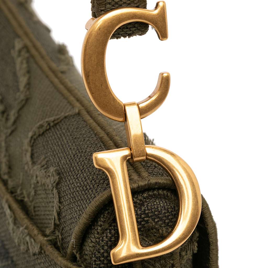 Dior Camouflage Canvas Embroidered Saddle Bag - Image 10