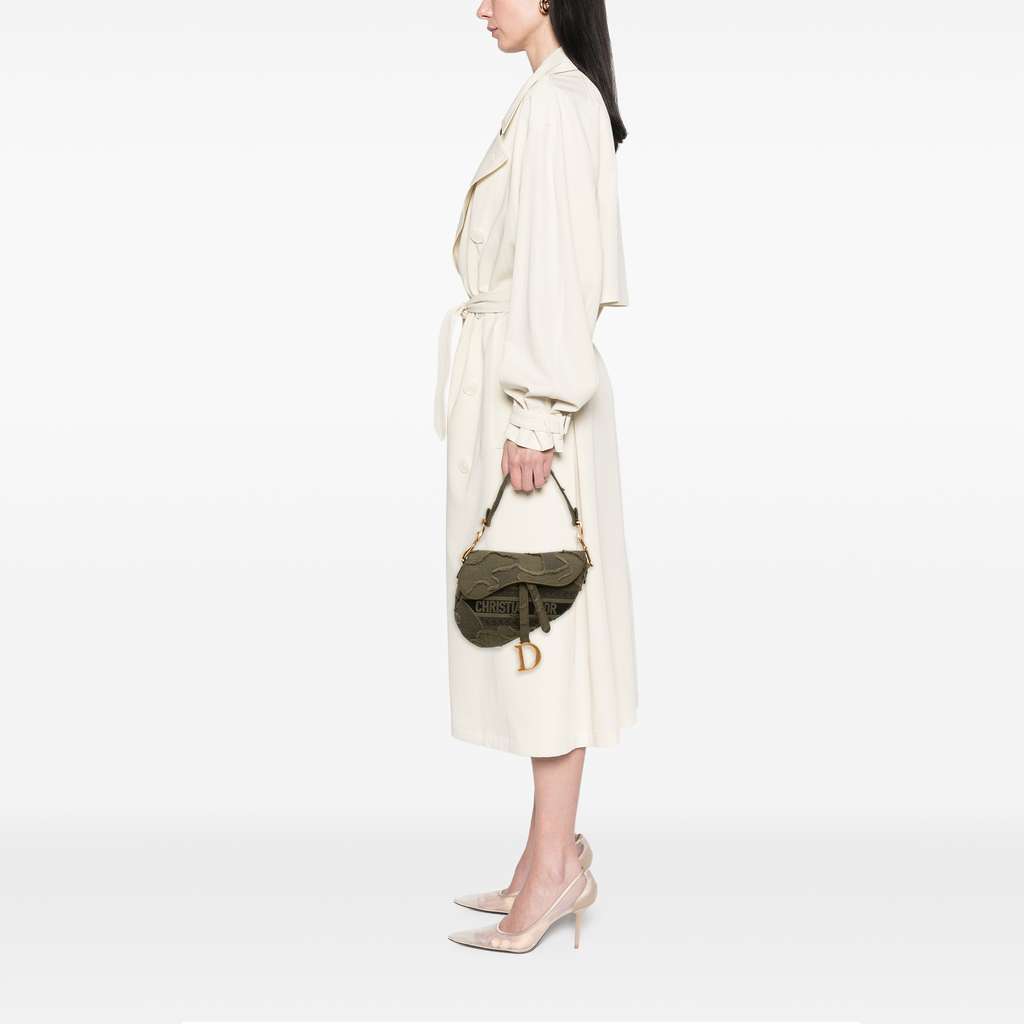 Dior Camouflage Canvas Embroidered Saddle Bag - Image 12