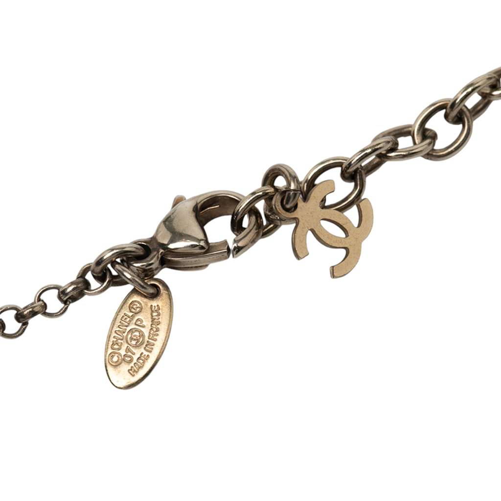 Chanel Silver Plated Round Resin Pendant Necklace - 2