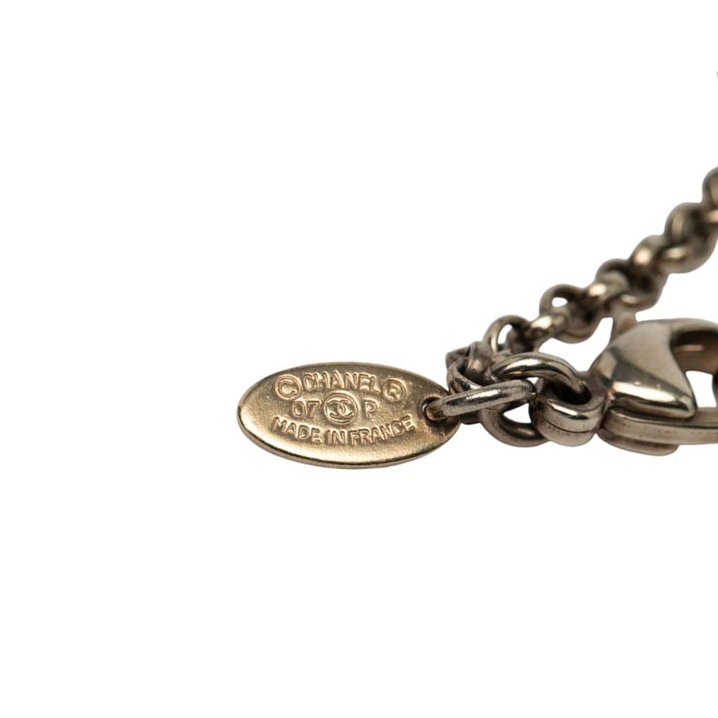 Chanel Silver Plated Round Resin Pendant Necklace - 3