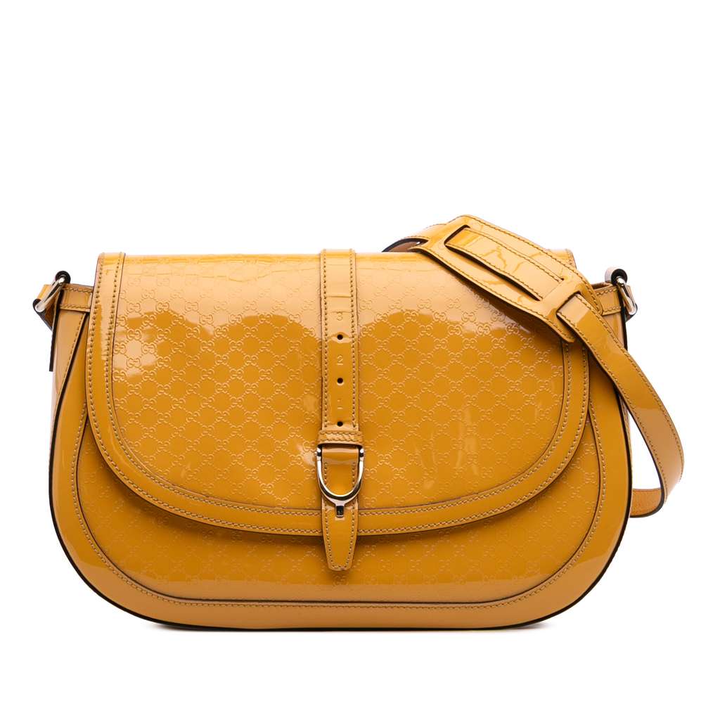 Gucci Microguccissima Patent Stirrup Crossbody