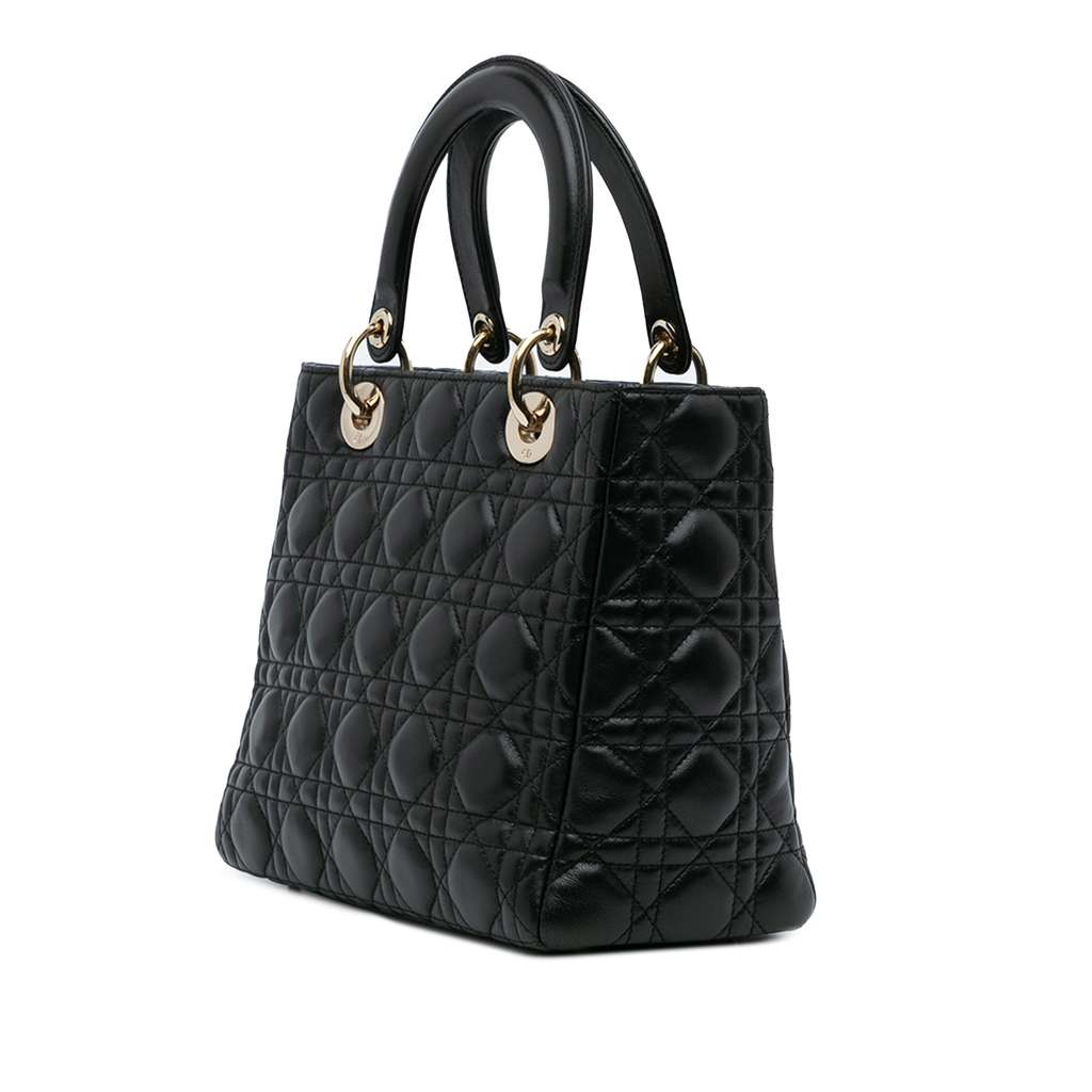 Dior Medium Lambskin Cannage Pearl Lady Dior - 2