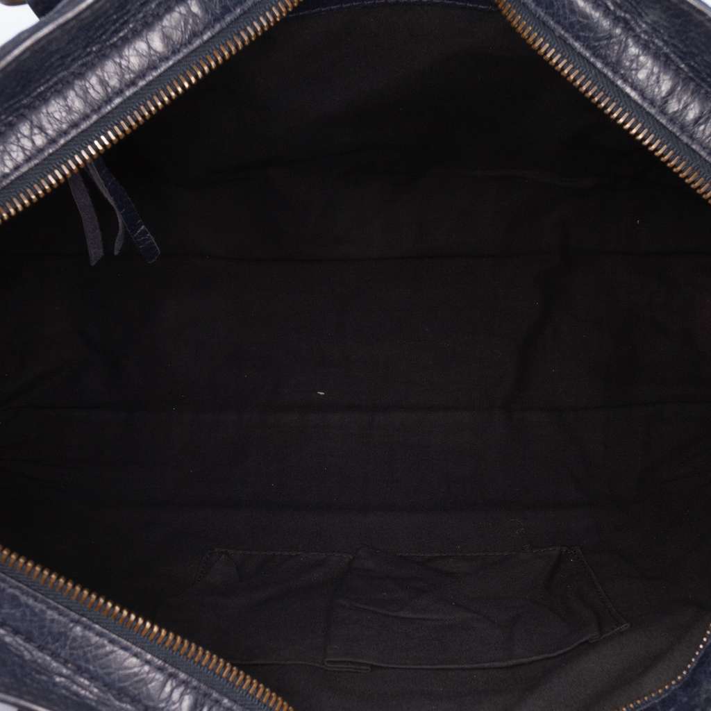 Balenciaga Lambskin Motocross Classic Striped City Satchel - 4