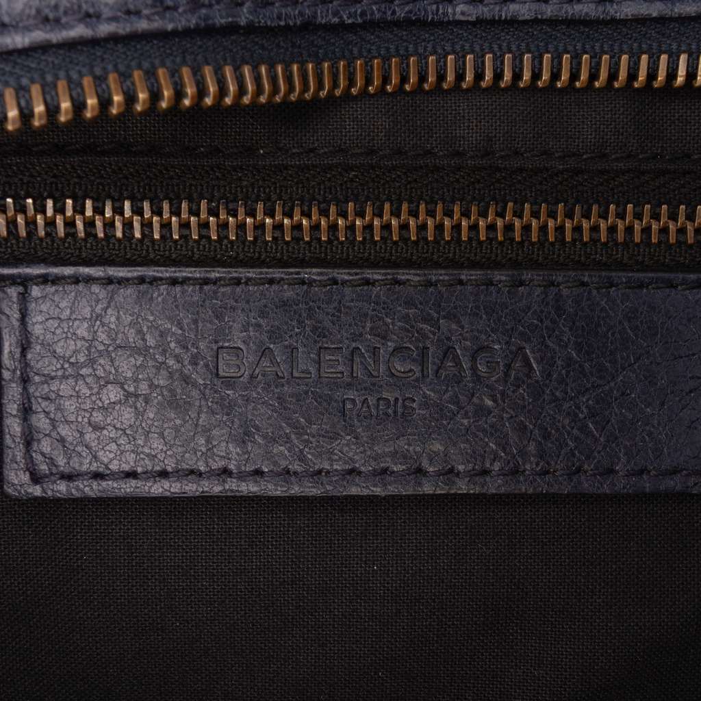 Balenciaga Lambskin Motocross Classic Striped City Satchel - 5