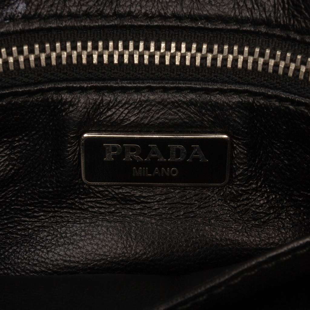 Prada Woven Goatskin Madras Shoulder Bag - Side view