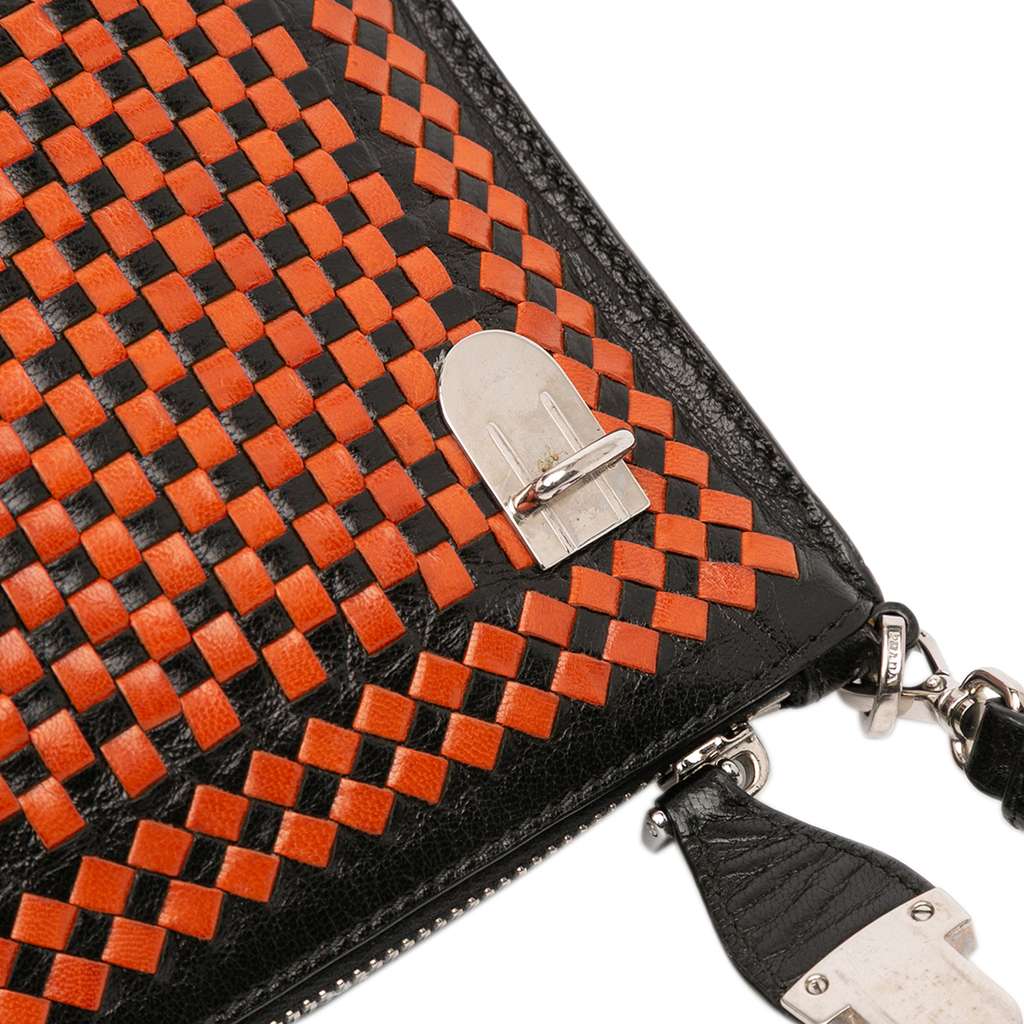 Prada Woven Goatskin Madras Shoulder Bag - Detail 2