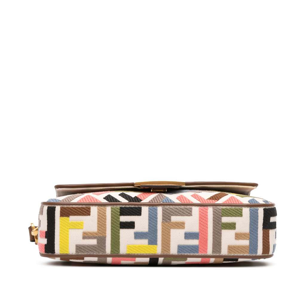 Fendi Zucca Embroidered Canvas Baguette Satchel - 3