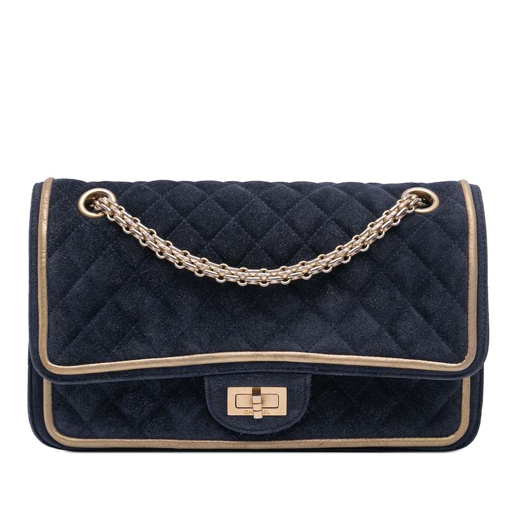 Chanel Reissue 2.55 Quilted Suede Double Flap 225