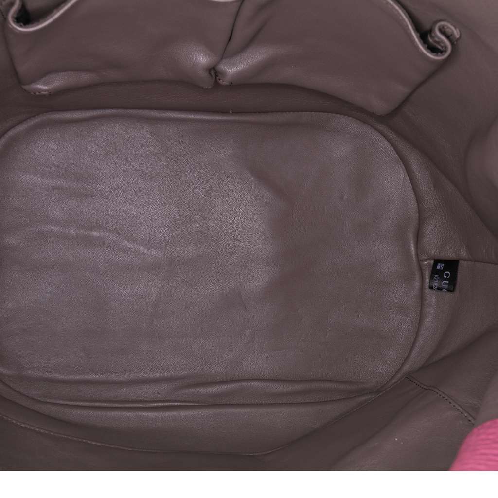 Gucci Pebbled Calfskin Miss Bamboo Bucket Bag - 4