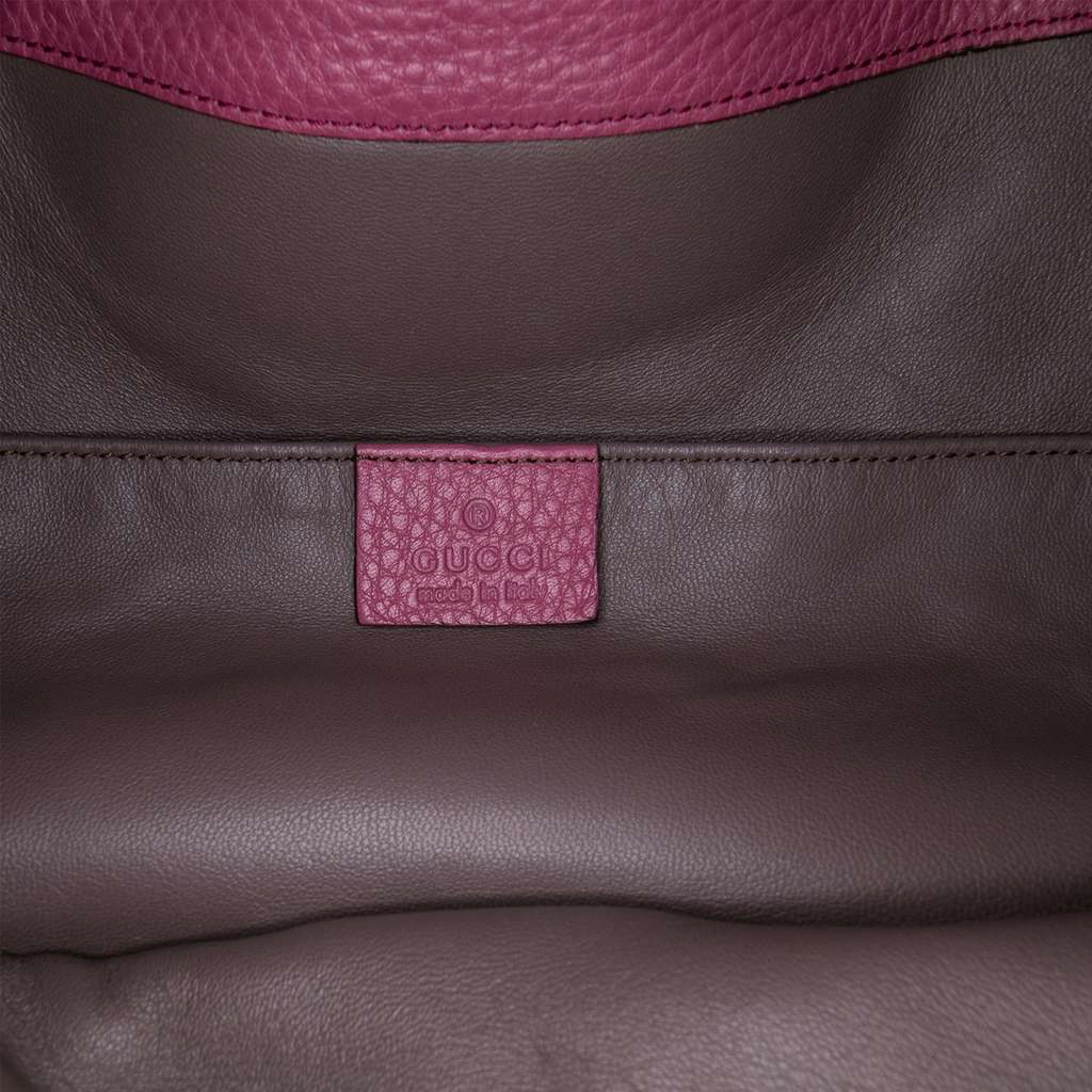 Gucci Pebbled Calfskin Miss Bamboo Bucket Bag - Side view