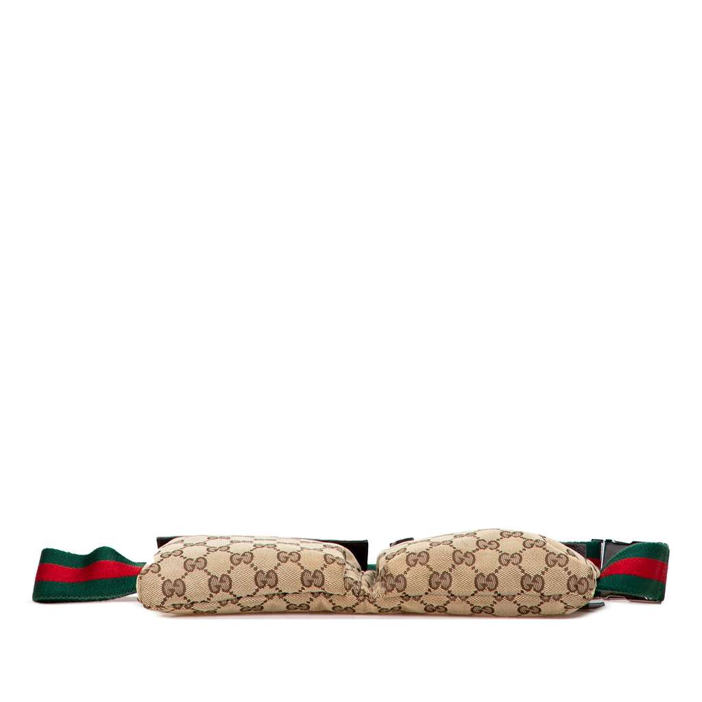 Gucci GG Canvas Web Double Pocket Belt Bag - Image 6