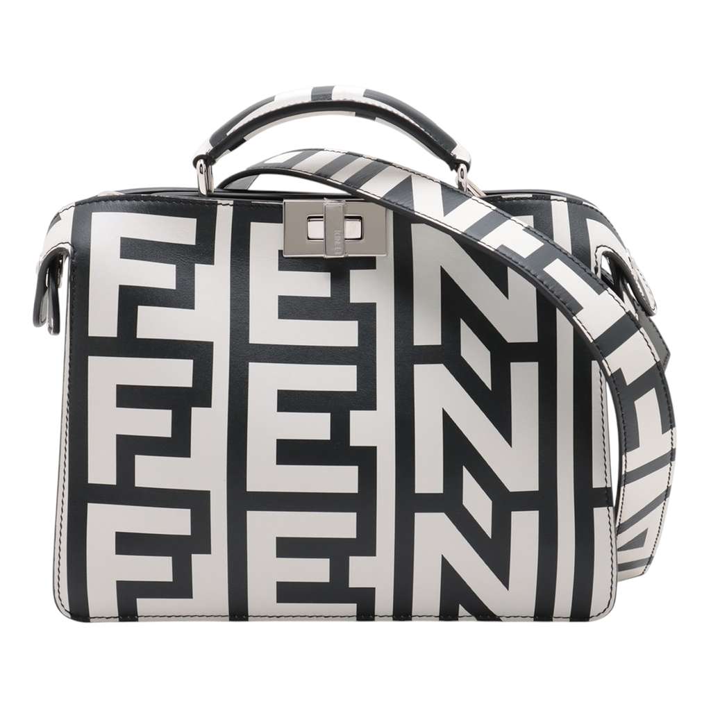 Fendi Marc Jacobs Mini Nappa Vitello King Logo Print Peekaboo ISeeU Satchel - Back view