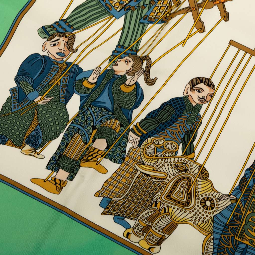 Hermès Le Temps des Marionnettes Silk Scarf - Side view