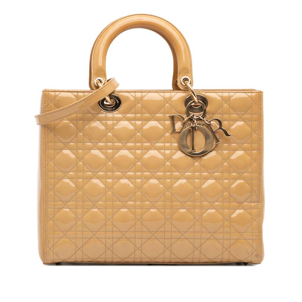 Dior Large Patent Cannage Lady Dior