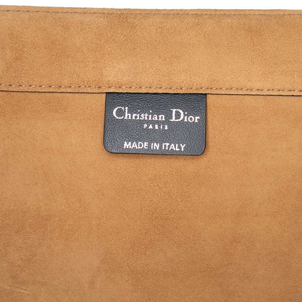 Dior Large Studded Embroidered Suede Floral Book Tote - Side view
