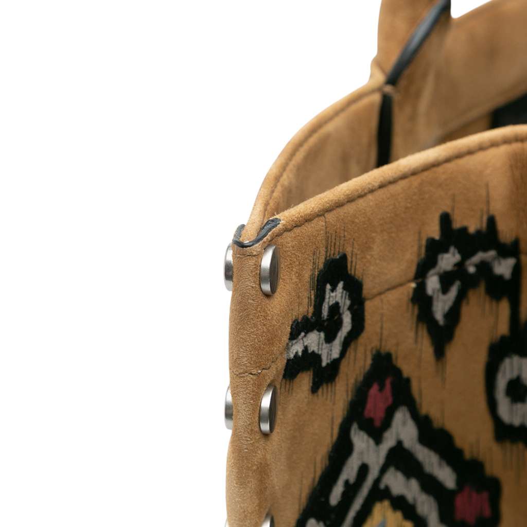 Dior Large Studded Embroidered Suede Floral Book Tote - Image 12