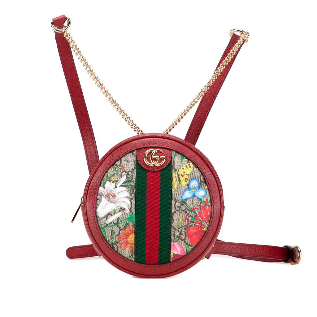 Gucci Mini GG Supreme Flora Round Ophidia Backpack