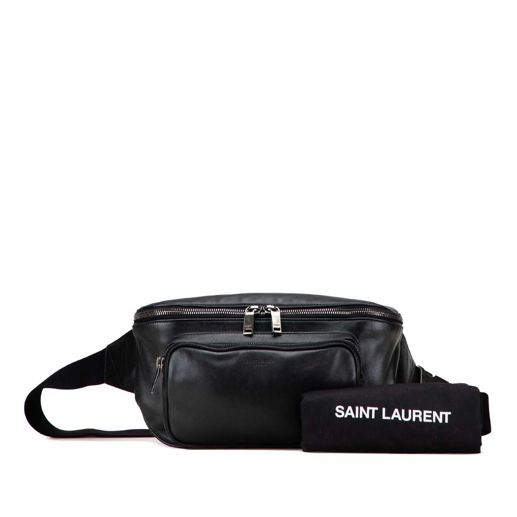 Saint Laurent Lambskin Subway Belt Bag - Image 13