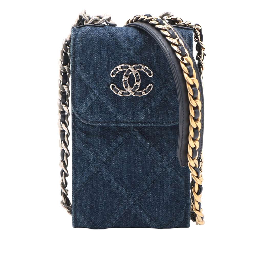 Chanel Denim 19 Phone Holder with Chain