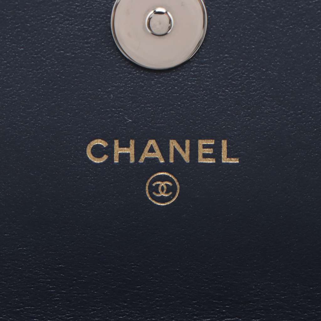 Chanel Denim 19 Phone Holder with Chain - Side view