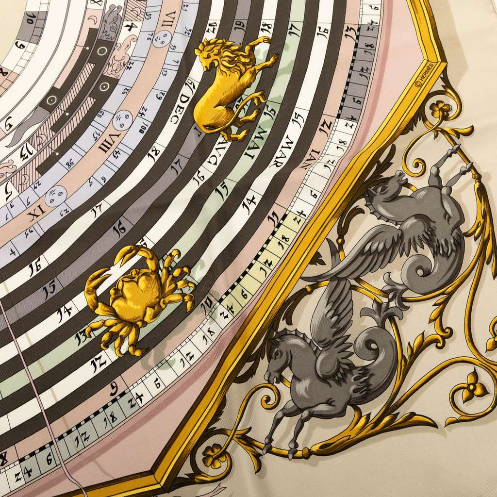 Hermès Astrologie Dies et Hore Silk Scarf - Side view