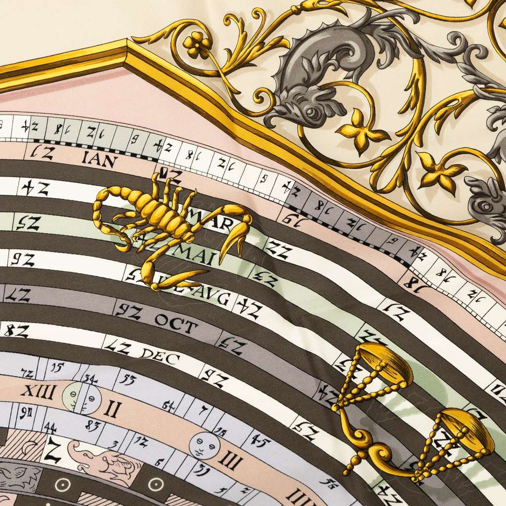 Hermès Astrologie Dies et Hore Silk Scarf - Detail 1