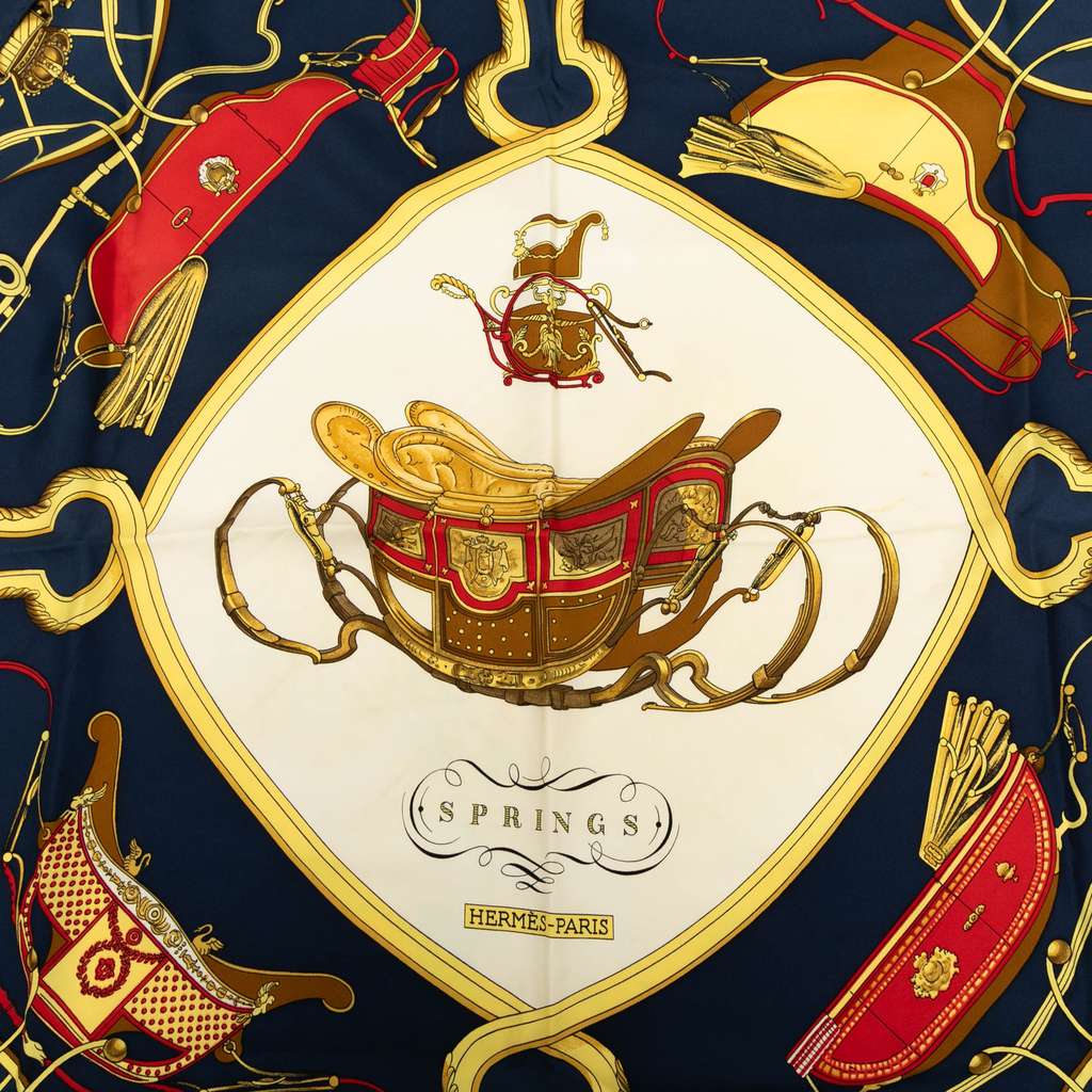 Hermès Springs Silk Scarf 90 - Back view