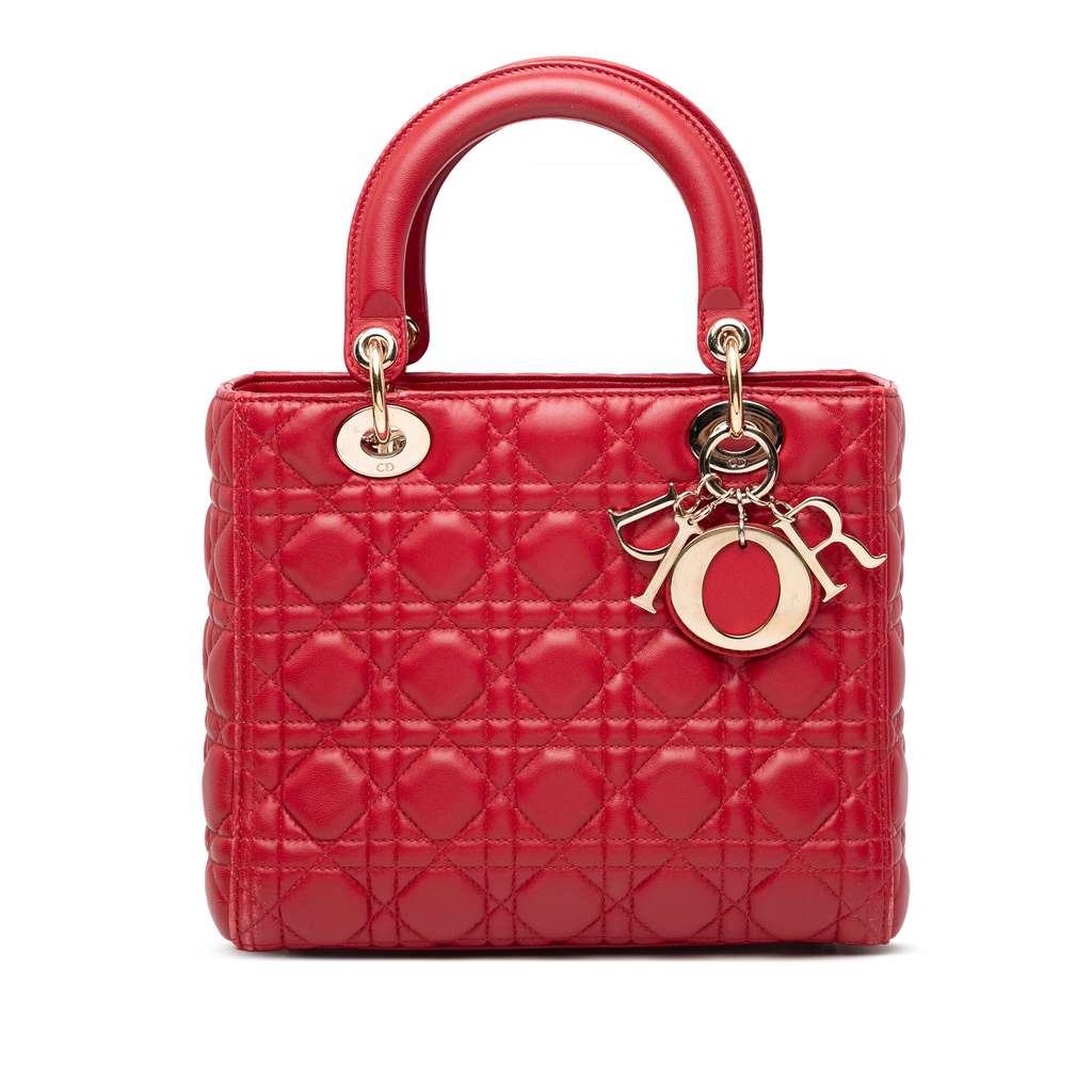 Dior Medium Lambskin Cannage Lady Dior