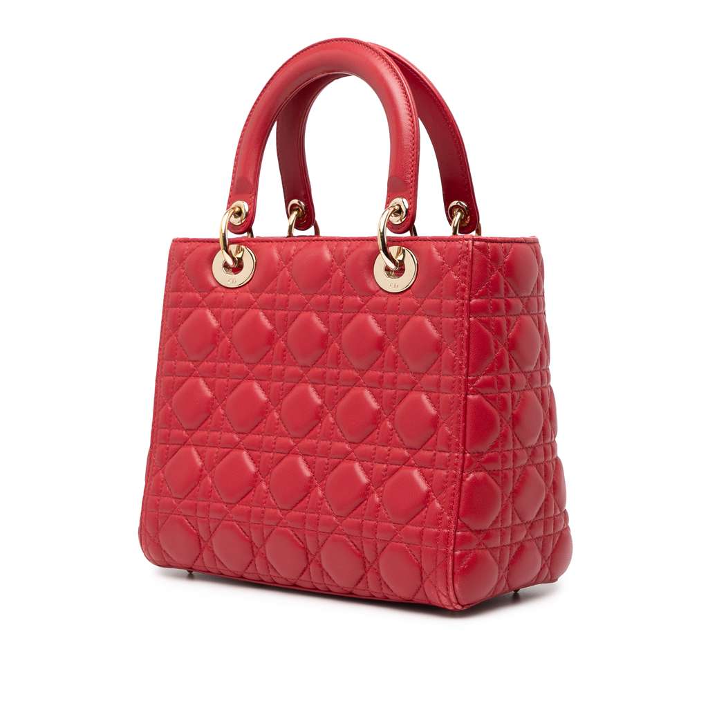 Dior Medium Lambskin Cannage Lady Dior - Back view