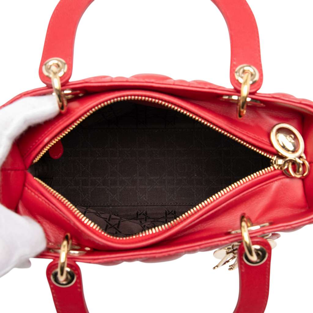 Dior Medium Lambskin Cannage Lady Dior - 4