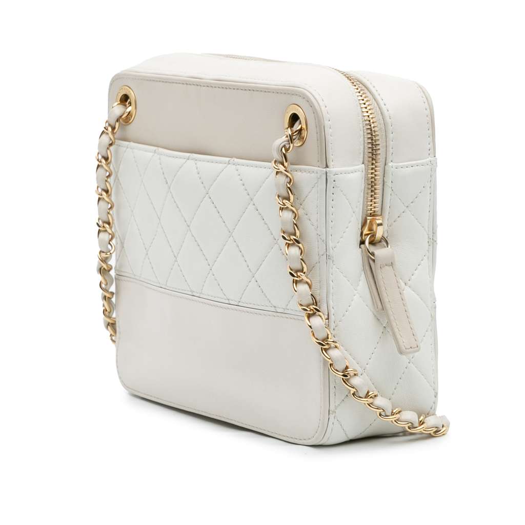 Chanel CC Quilted Lambskin Chain Crossbody - Back view