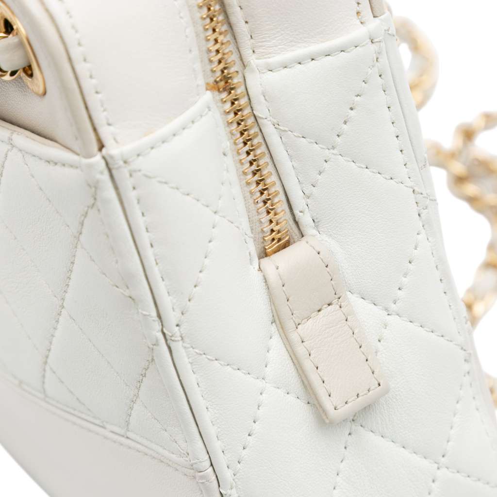Chanel CC Quilted Lambskin Chain Crossbody - Image 10