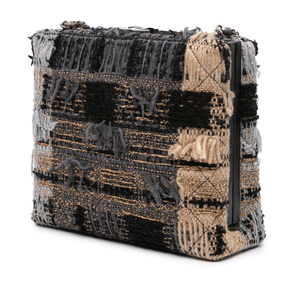 Chanel Multicolor Tweed Quadrato Box Crossbody Bag - Back view