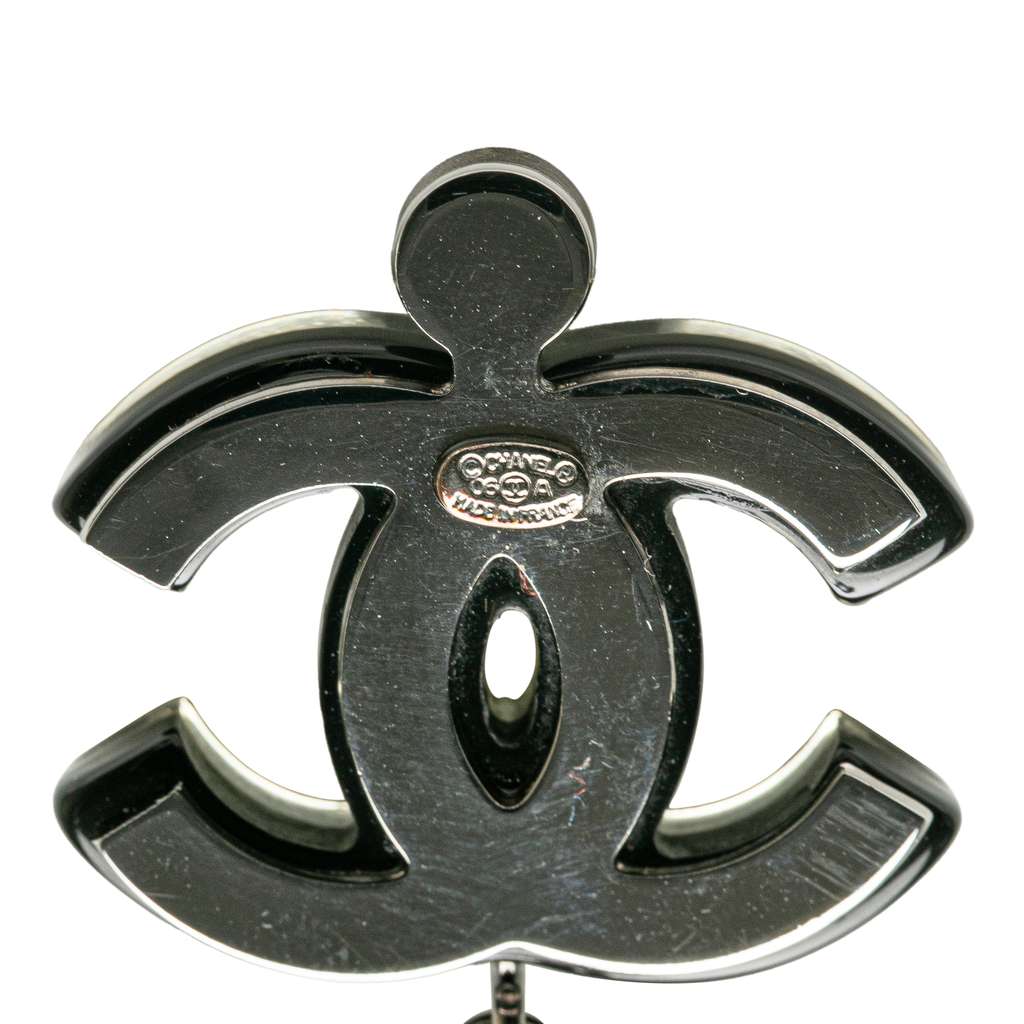 Chanel Ruthenium Resin Faux Pearl and Crystal Double Chain Necklace - 4