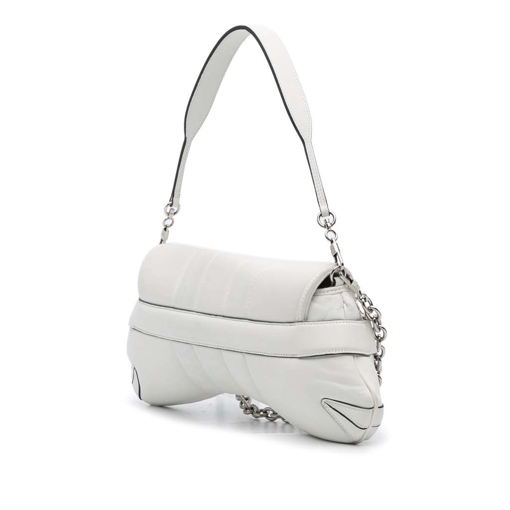 Gucci Small Leather Horsebit Chain Satchel - Back view