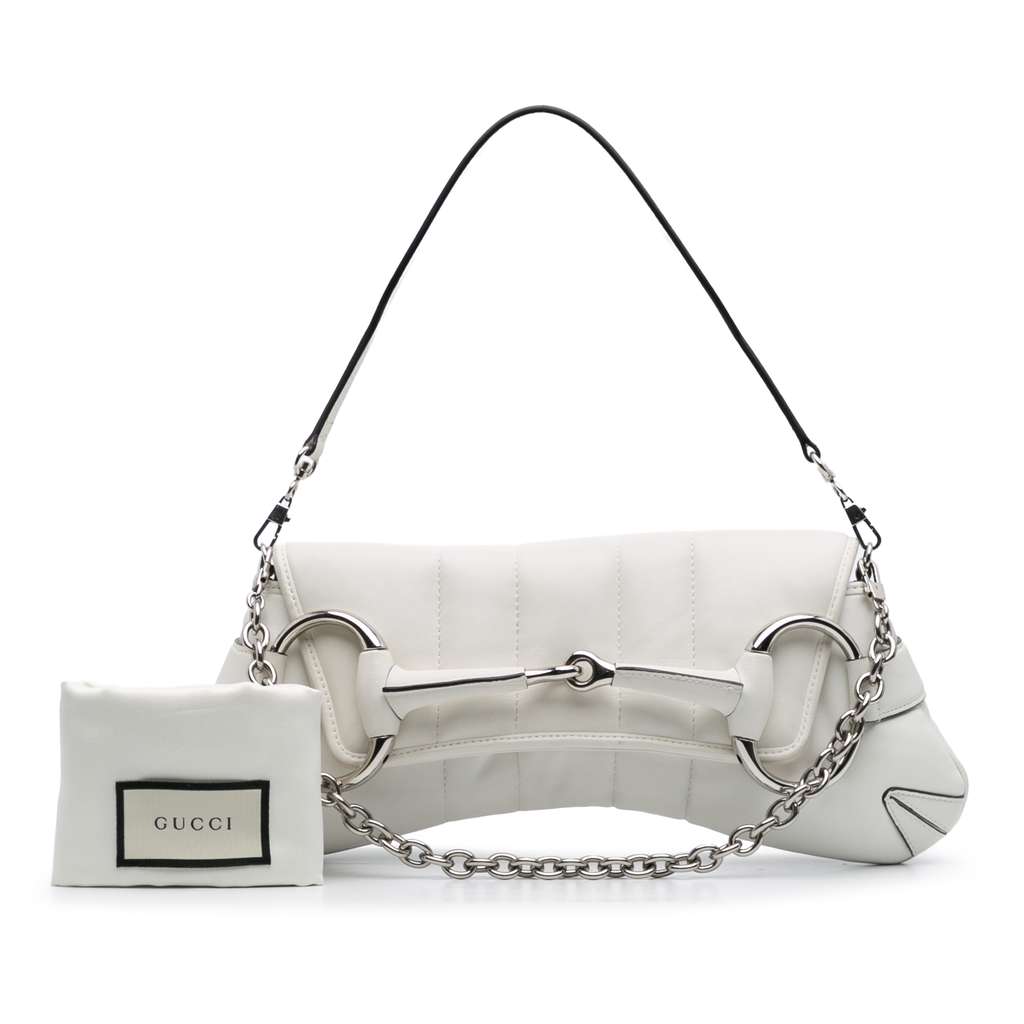 Gucci Small Leather Horsebit Chain Satchel - Image 13