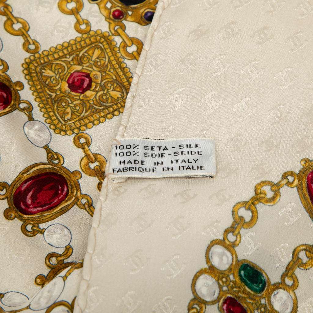 Chanel Jewelry Print Carre Silk Scarf - Image 6