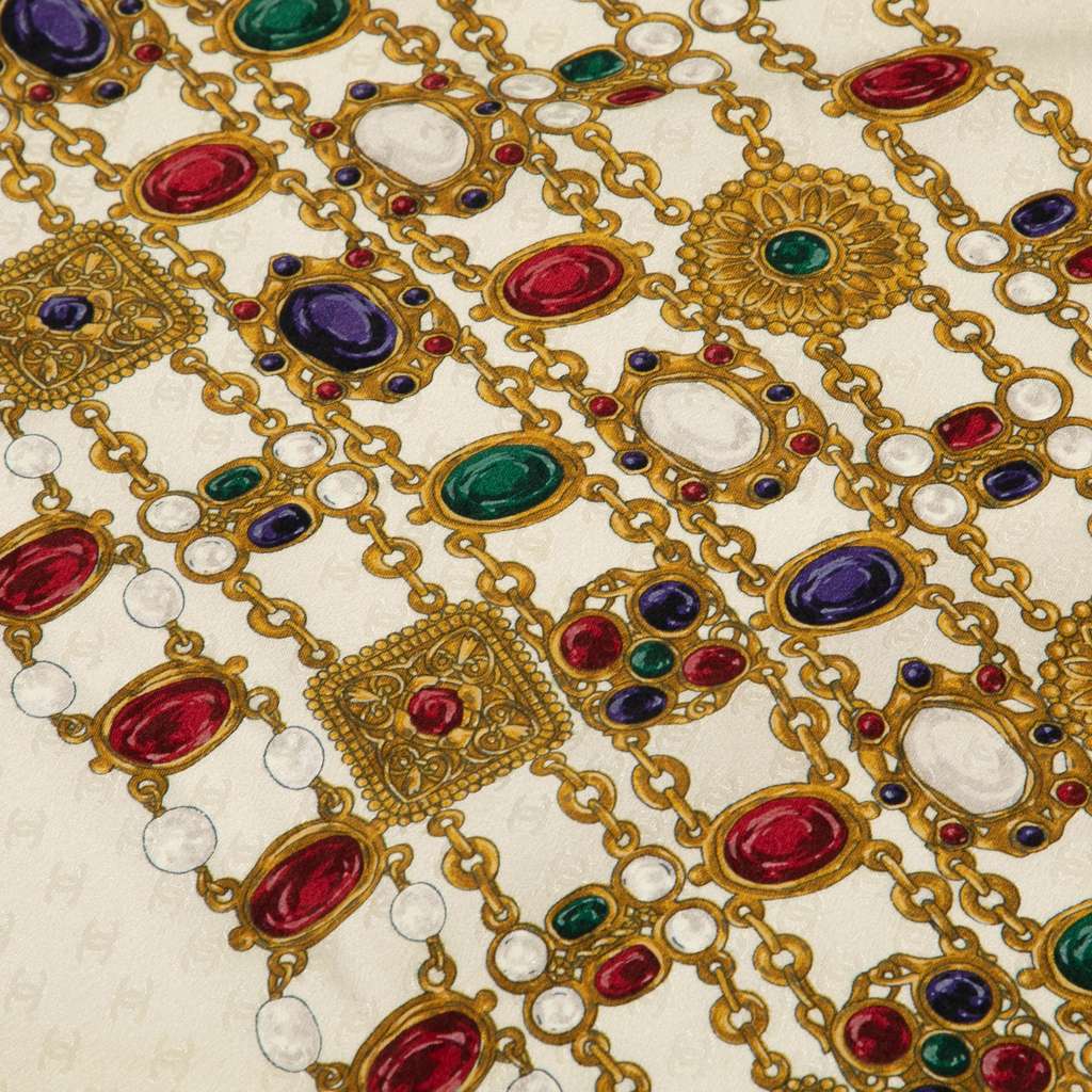 Chanel Jewelry Print Carre Silk Scarf - 4