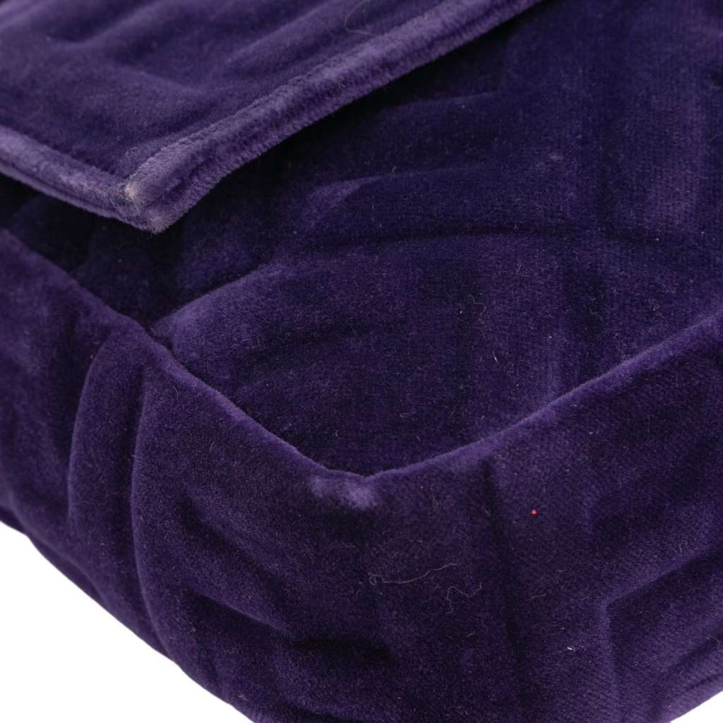 Fendi Zucca Embossed Velvet Baguette Satchel - Detail 2