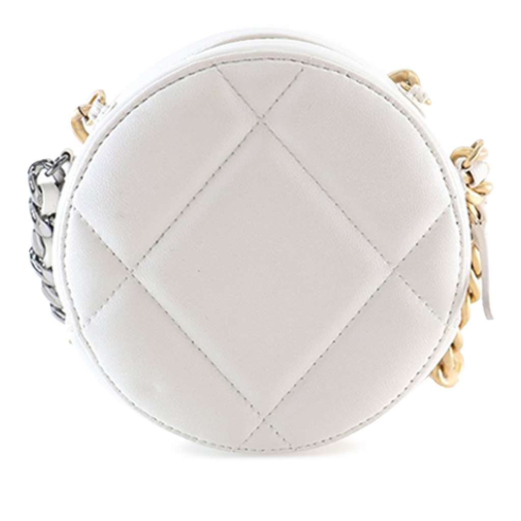 Chanel Lambskin 19 Round Clutch with Chain - Detail 1