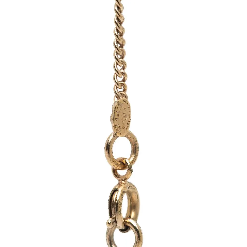 Chanel Gold Plated CC No.5 Perfume Bottle Pendant Necklace Gold Metal Good - Model View