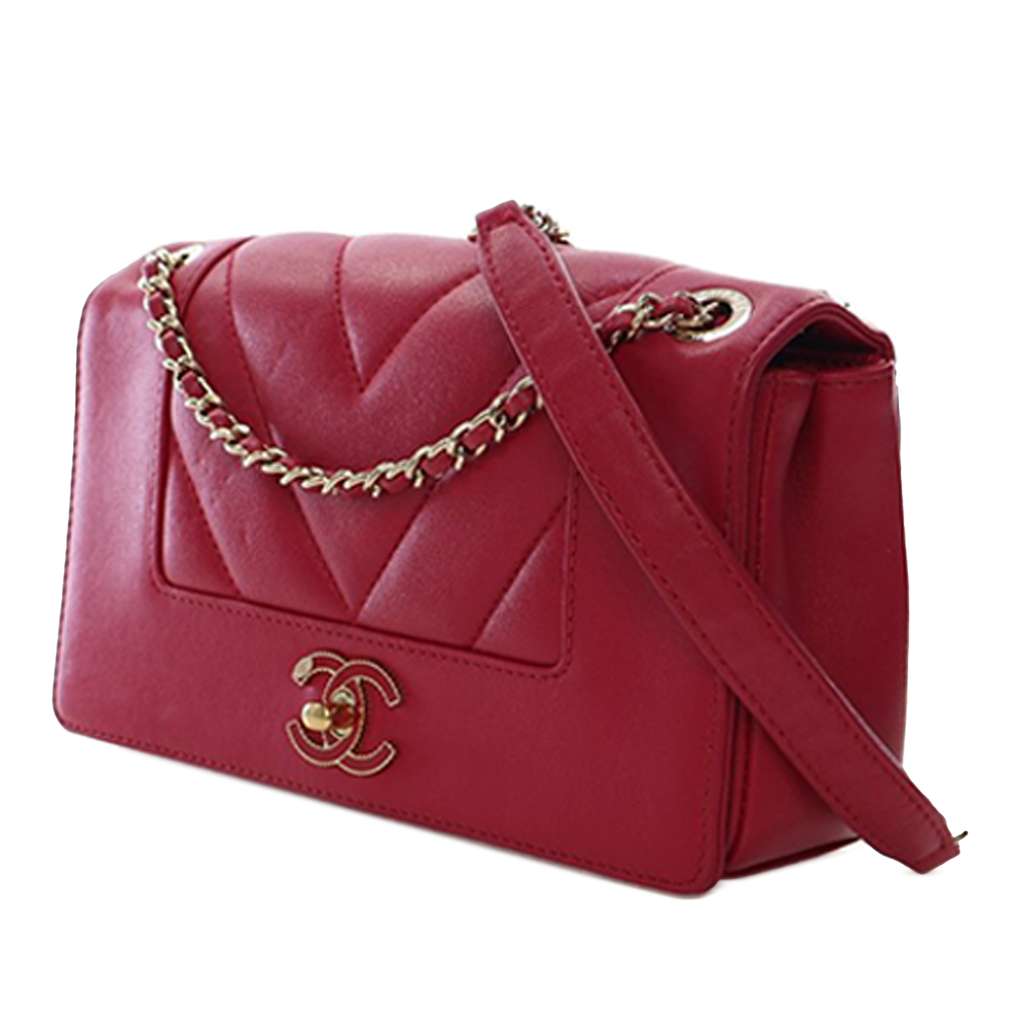 Chanel Mini Quilted Chevron Sheepskin Mademoiselle Vintage Flap - Image 6