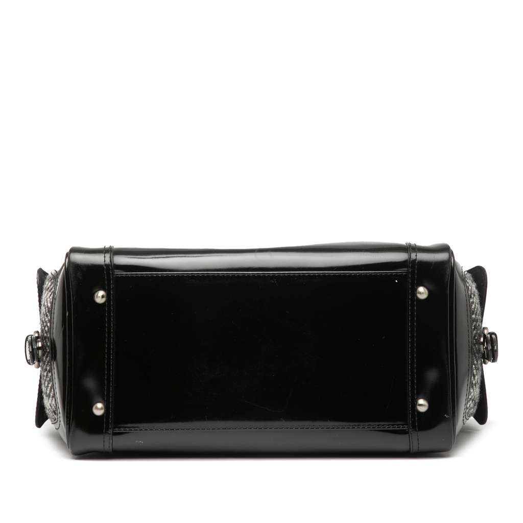 Burberry Leather Trimmed Wool Cargo Handbag - Image 6