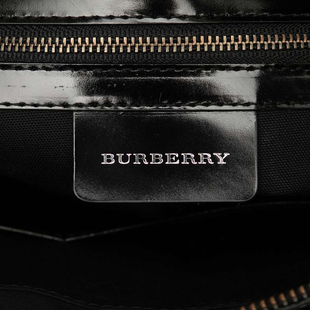 Burberry Leather Trimmed Wool Cargo Handbag - Side view