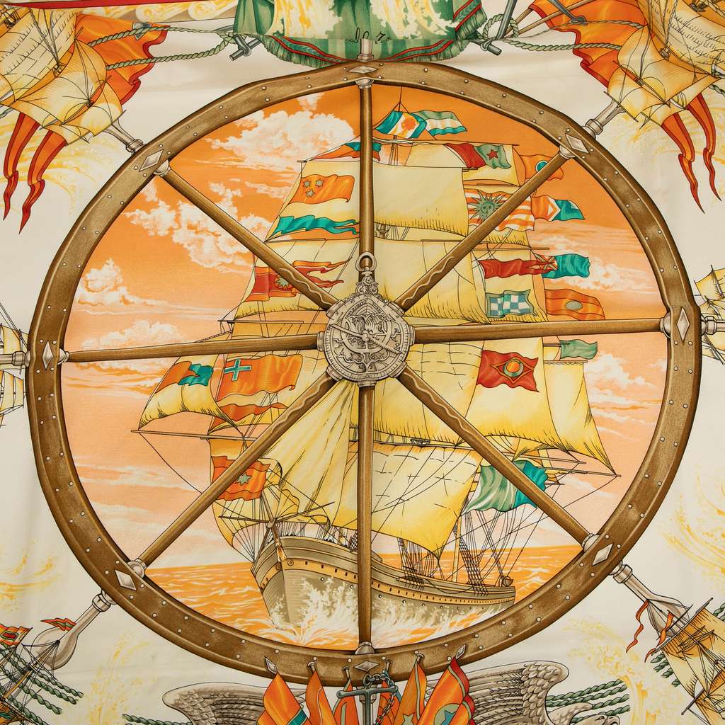 Hermès Vive le Vent Silk Scarf - Side view