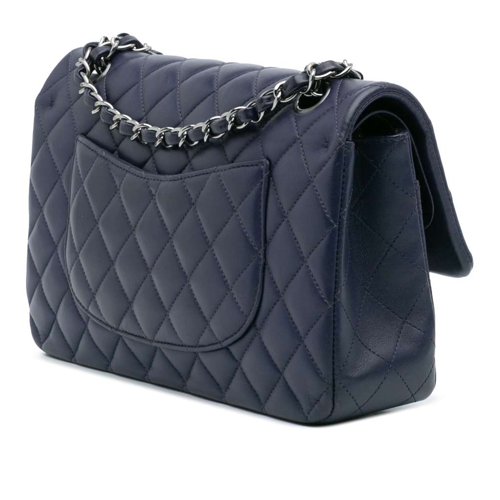 Chanel Medium Classic Lambskin Double Flap - Back view