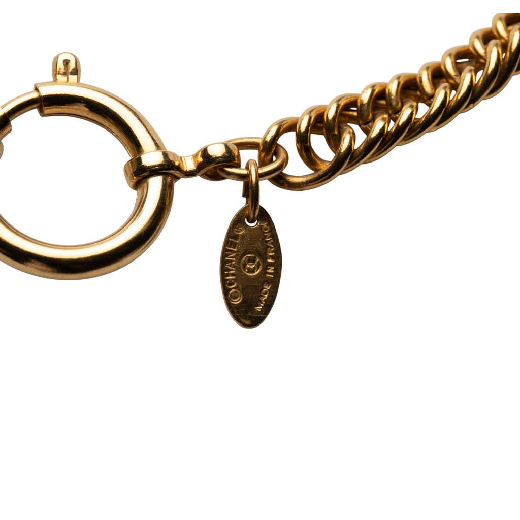 Chanel Gold Plated Loupe Magnifying Glass Pendant Necklace - Back view
