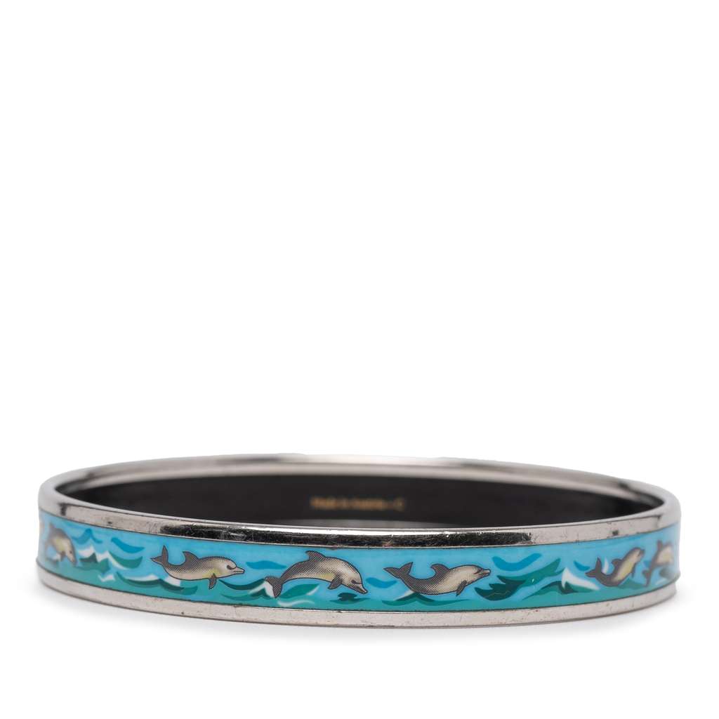 Hermès Narrow Dolphin Enamel Bangle 65 - Image 6